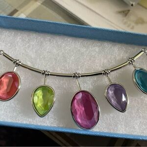 Touchstone Crystal Red and Green Necklace with Vibrant Gemstones